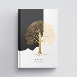 A simple book cover with a foil outline of a tree or a path, symbolizing growth and progress