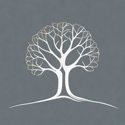 A simple foil outline of a tree or a path, symbolizing growth and progress