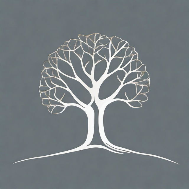 A simple foil outline of a tree or a path, symbolizing growth and progress