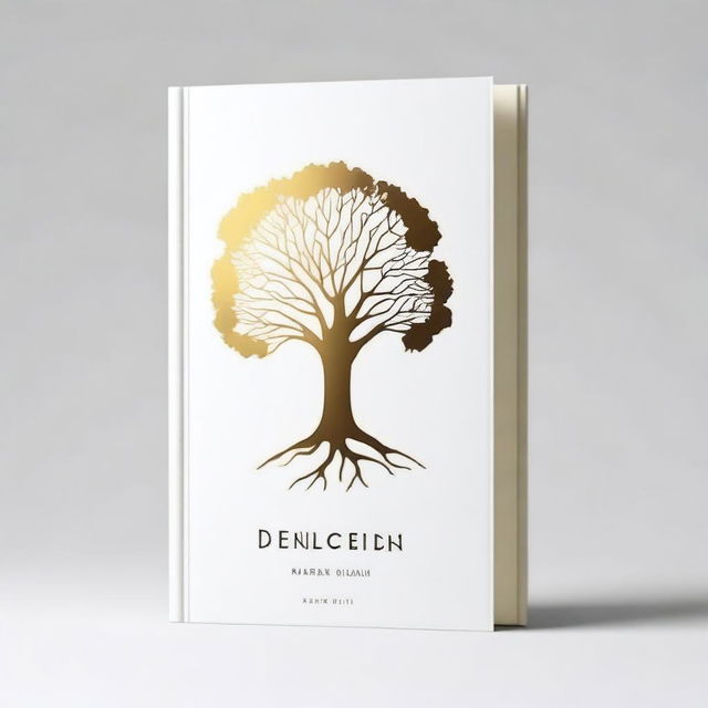 A simple book cover with a foil outline of a tree or a path, symbolizing growth and progress