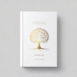 A simple book cover with a foil outline of a tree or a path, symbolizing growth and progress