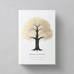 A simple book cover with a foil outline of a tree or a path, symbolizing growth and progress
