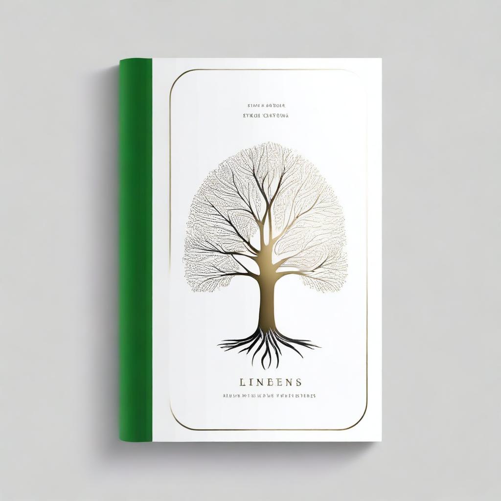 A simple book cover with a foil outline of a tree or a path, symbolizing growth and progress