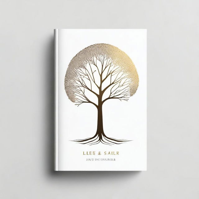 A simple book cover with a foil outline of a tree or a path, symbolizing growth and progress