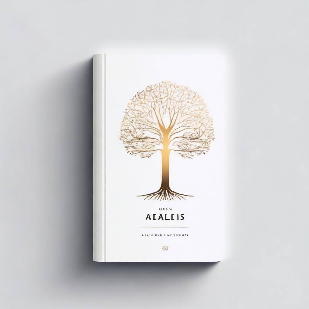 A simple book cover with a foil outline of a tree or a path, symbolizing growth and progress