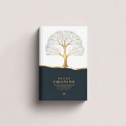 A simple book cover with a foil outline of a tree or a path, symbolizing growth and progress