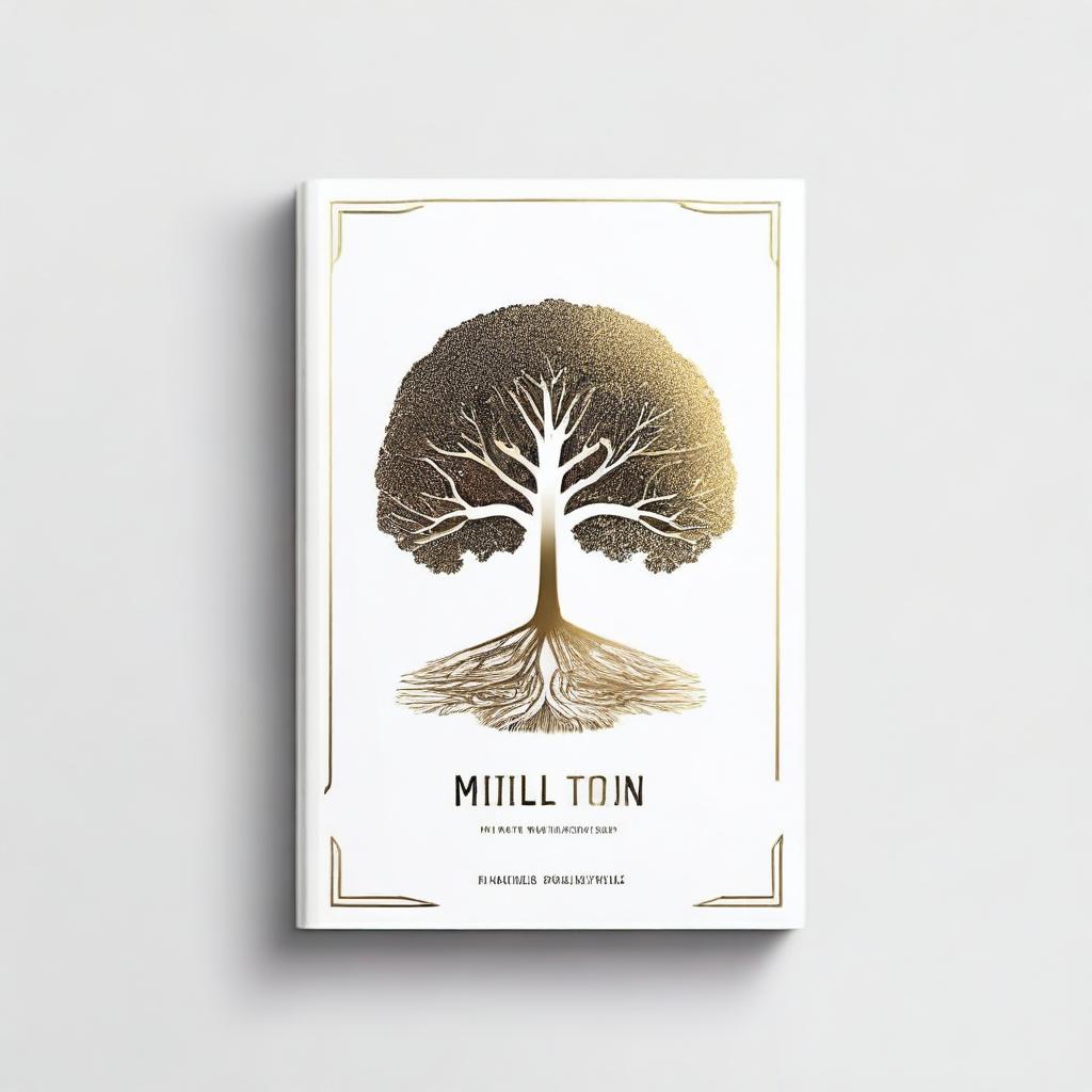 A simple book cover with a foil outline of a tree or a path, symbolizing growth and progress