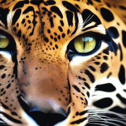 A close-up of a jaguar's spot, showcasing the intricate and unique rosette pattern on its fur