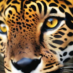 A detailed close-up of a jaguar's rosette spot, showcasing the intricate and unique pattern on its fur