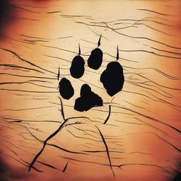 A vivid depiction of big cat claw marks scratched into a surface