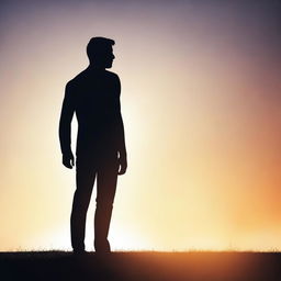 A striking image of a man's silhouette from the back