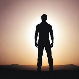 A striking image of a man's silhouette from the back