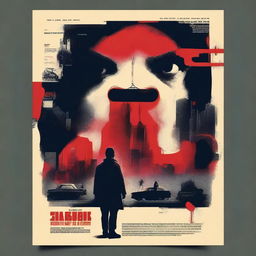 Create a visually striking movie poster with a dynamic composition, featuring a dramatic background and bold typography