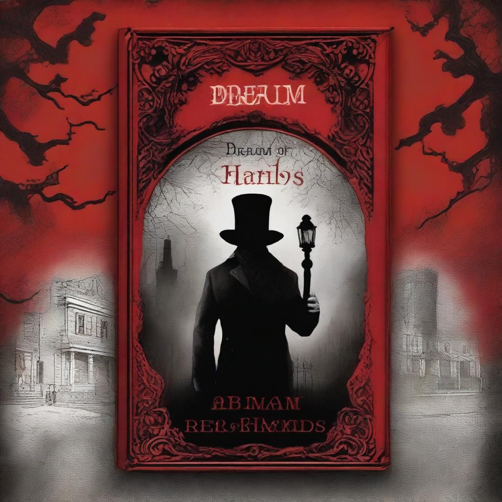 Create a book cover for 'A Dream of Red Hands' by Bram Stoker, originally published in 1894