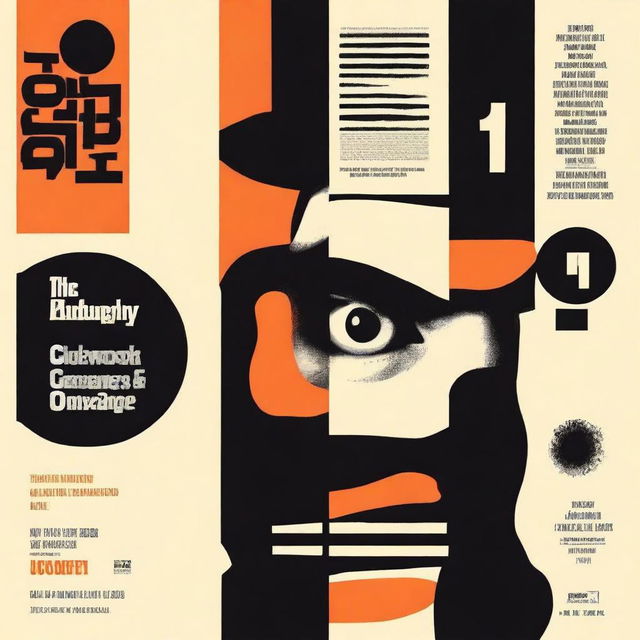 Create a book cover for 'A Clockwork Orange' by Anthony Burgess, originally published in 1962