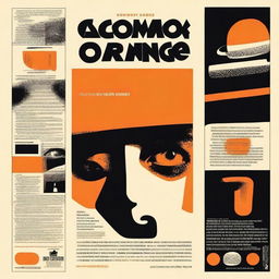 Create a book cover for 'A Clockwork Orange' by Anthony Burgess, originally published in 1962