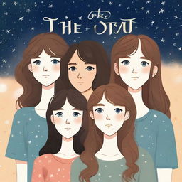Three girls, one with short brown hair and the others with long hair