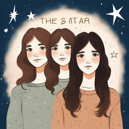 Three girls, one with short brown hair and the others with long hair