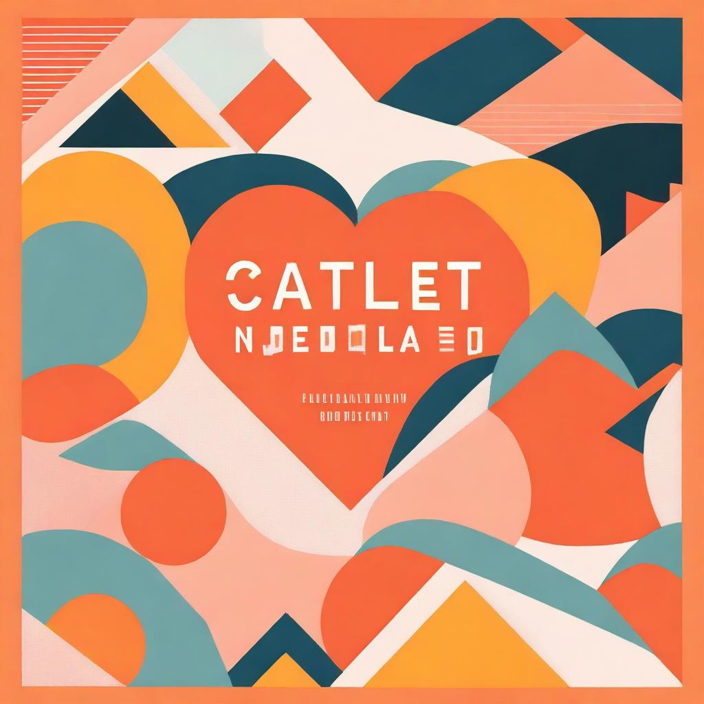 A young adult book cover featuring a geometric graphic design with warm summer colors