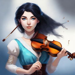 Create an image of a Dungeons & Dragons human bard