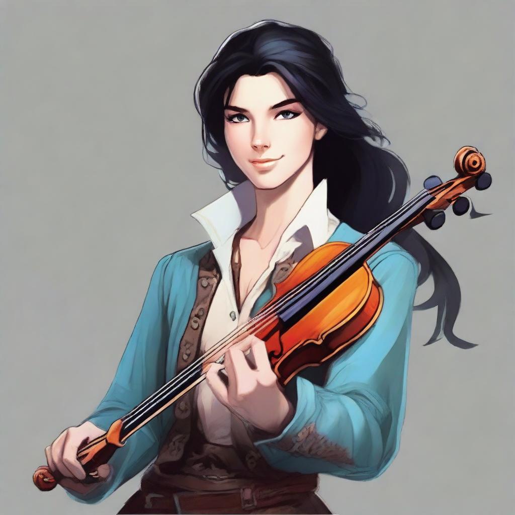 Create an image of a Dungeons & Dragons human bard