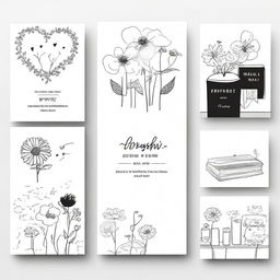 Create a cover featuring black and white drawings of friendship cards