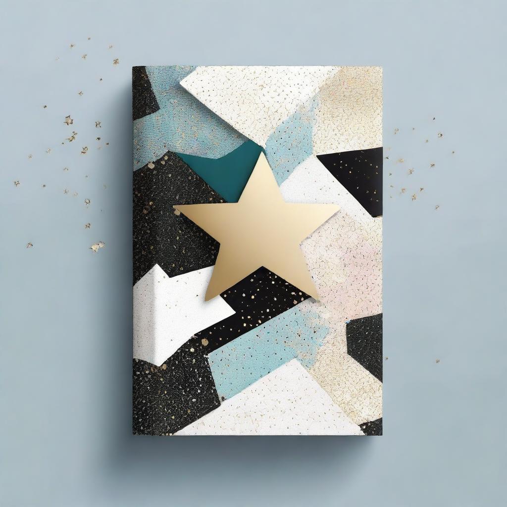 Create a book cover featuring a background of terrazzo pattern