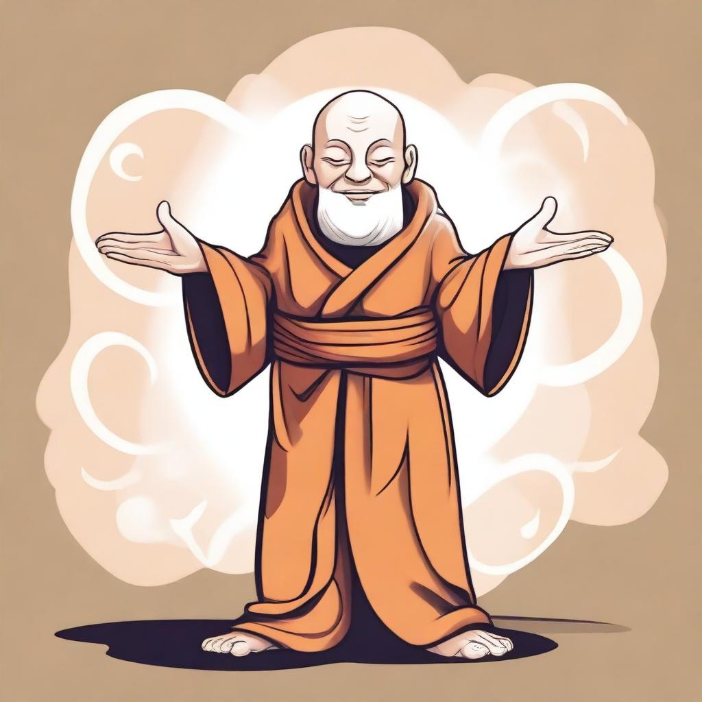 A caricature of a monk with astral arms