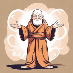 A caricature of a monk with astral arms