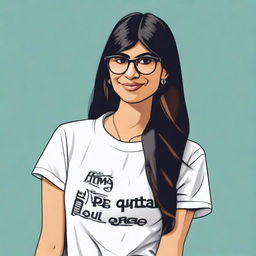 A portrait of Mia Khalifa, a former adult film actress and media personality, depicted in a respectful and tasteful manner