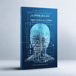 A futuristic book cover showcasing the theme of learning Artificial Intelligence