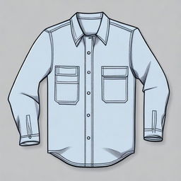 A detailed illustration of a classic workshirt