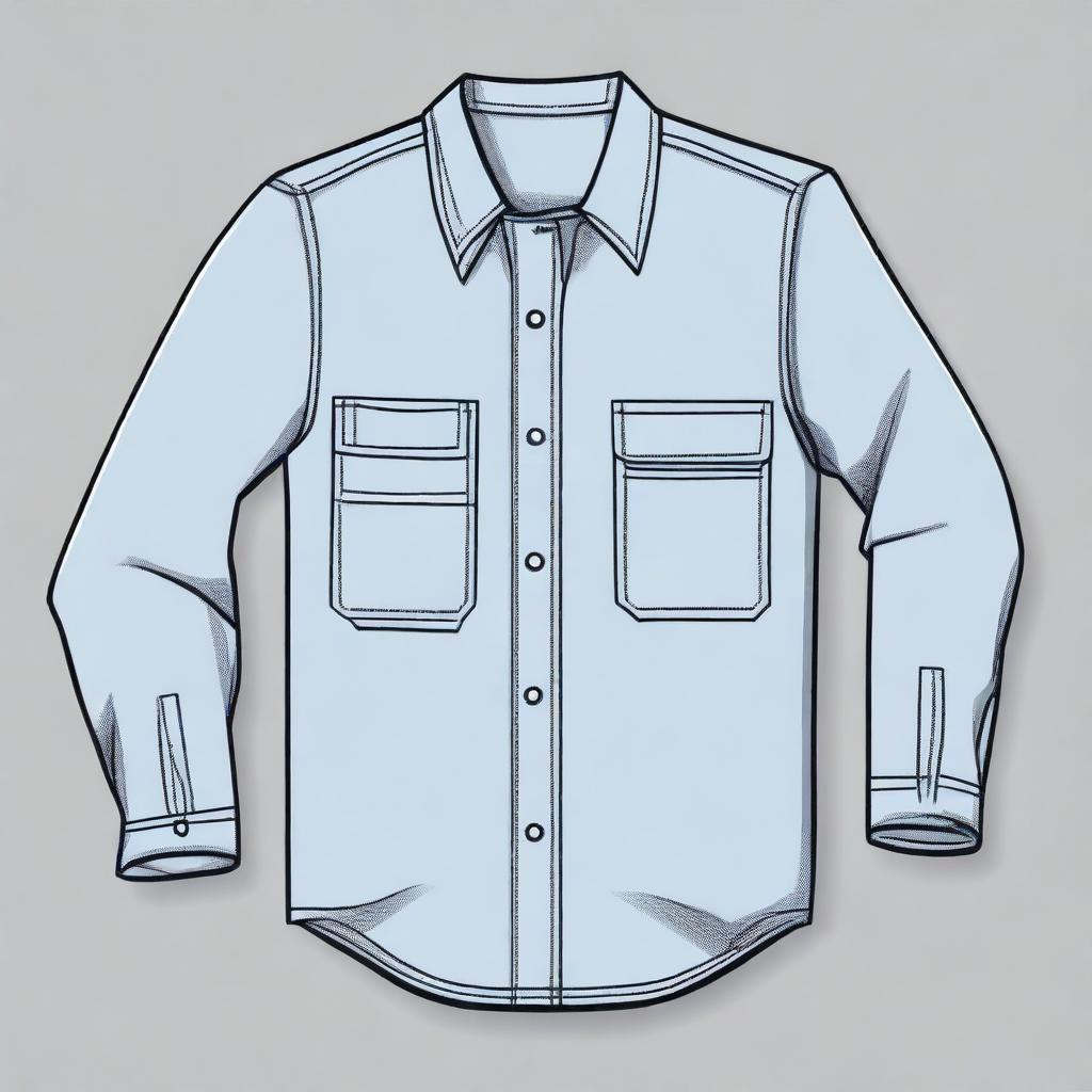 A detailed illustration of a classic workshirt