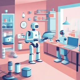 A futuristic scene where AI technology simplifies daily life