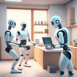 A futuristic scene where AI technology simplifies daily life