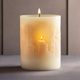 A candle of memories, glowing gently with a warm light