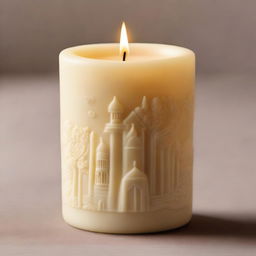 A candle of memories, glowing gently with a warm light