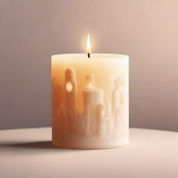 A 2D illustration of a candle of memories, glowing gently with a warm light