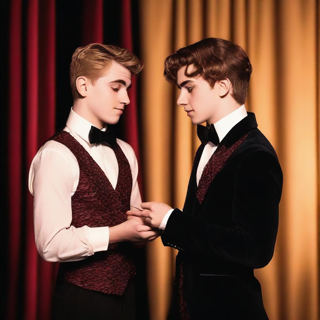 A touching scene depicting a gay young adult theater romance