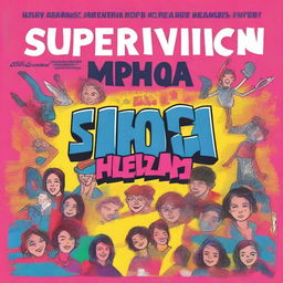 Create a book cover with the title 'Supervivencia en la adolescencia' and the subtitle 'Hecho por Eshwardutt Nikolaus Noyola Martinez'