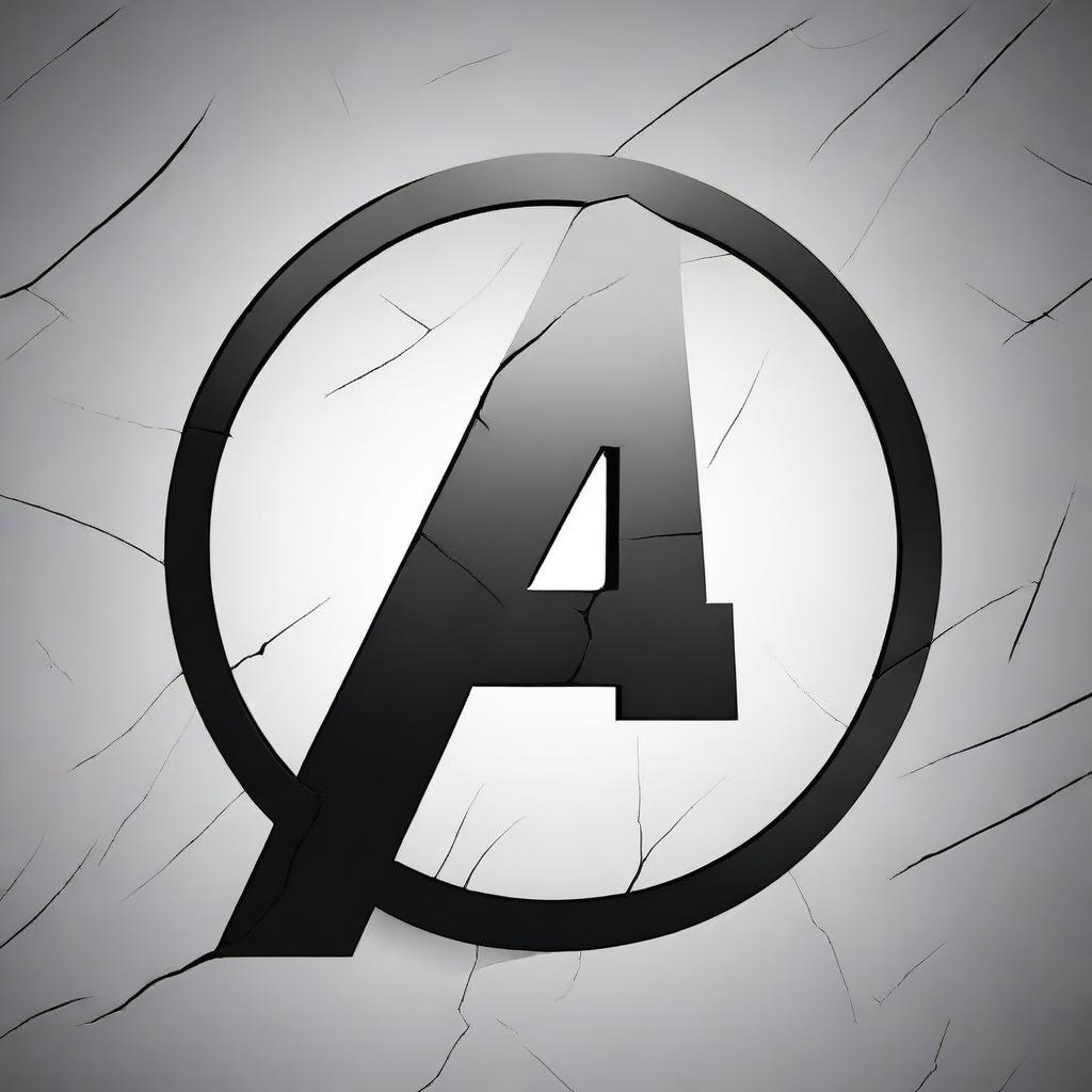 Create an image of the Avengers logo with cracks in it