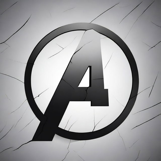 Create an image of the Avengers logo with cracks in it