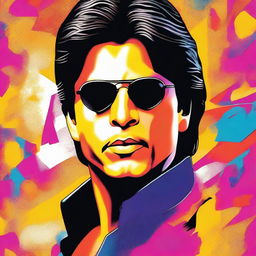 A vibrant and eye-catching movie poster featuring Shahrukh Khan