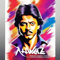 A vibrant and eye-catching movie poster featuring Shahrukh Khan