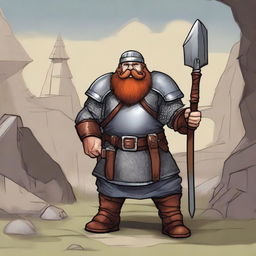 A dwarf cleric under the war domain with an acolyte background