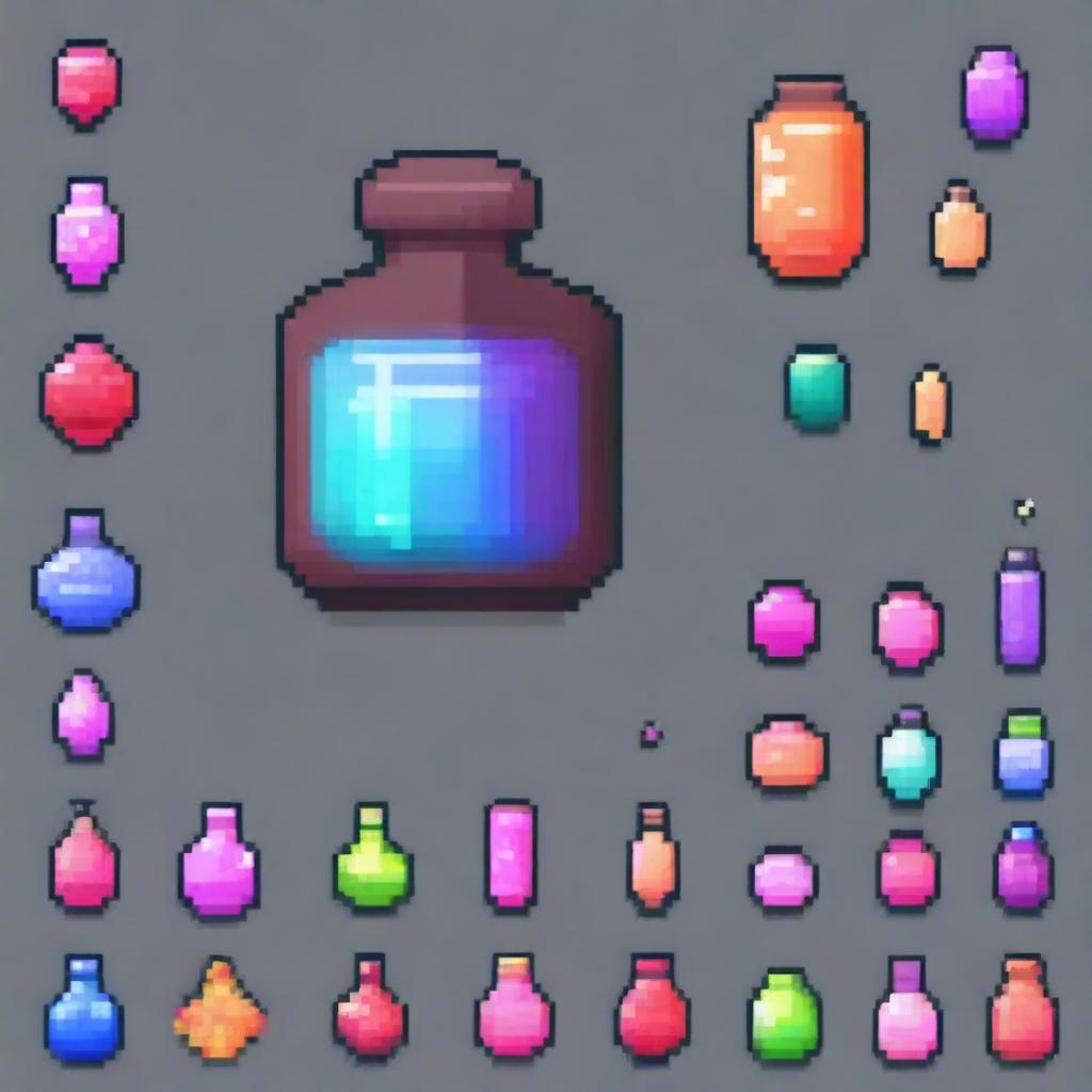 Create a pixel art style healing item