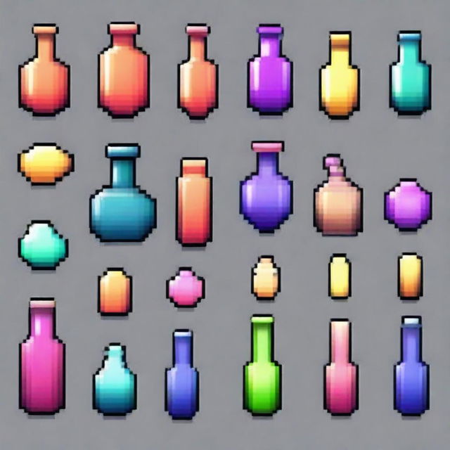 Create a pixel art style healing item