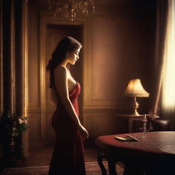 A captivating scene depicting the art of seduction, with a focus on subtlety and allure