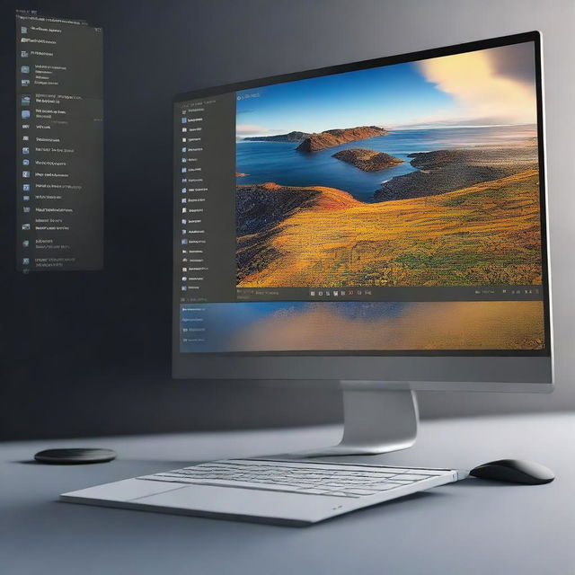 Create an image showing a Windows 10 or 11 desktop with invisible folders