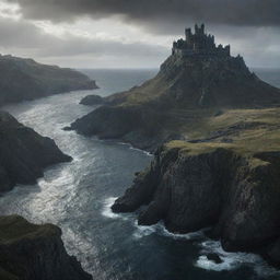 Dynamic and dramatic landscapes from the Game of Thrones series, showcasing their raw and aggressive beauty